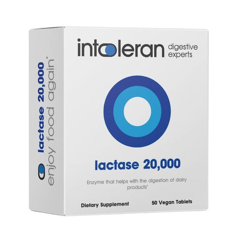 Intoleran Lactase 20,000 - 50 Tablets for Lactose Intolerance Relief - Auzzistore