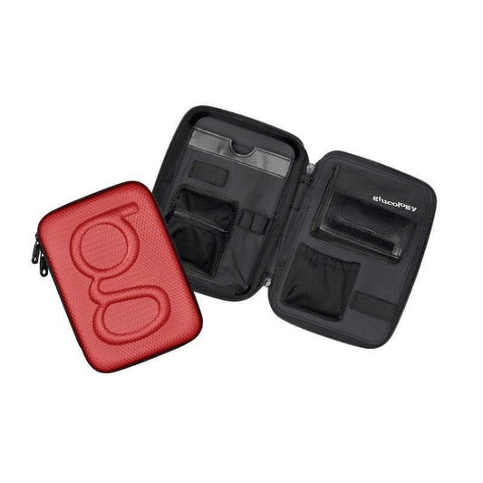 Glucology Travel Case Plus - Red with Extra Storage