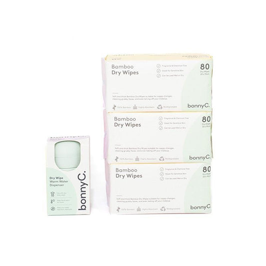 bonnyC Bundle 1 Warm Water Dispenser & 3 Pack Biodegradable Dry Wipes