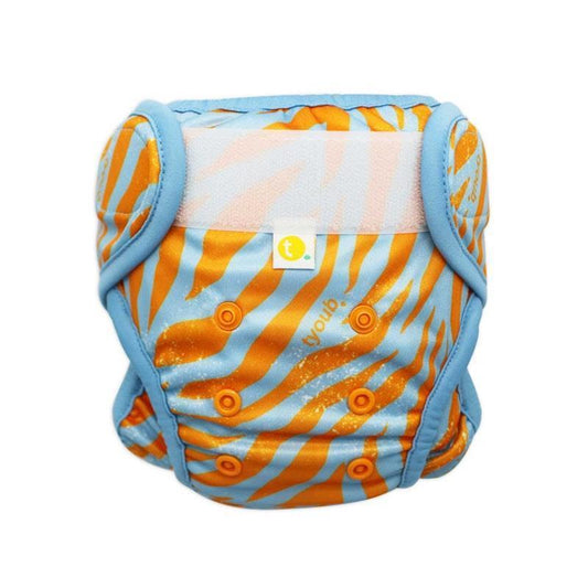 Tyoub Adjustable Reusable Swim Nappy & Wet Bag - Tiger Blue Orange (One Size)-Auzzi Store