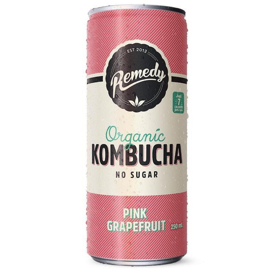 Remedy Kombucha - Pink Grapefruit (250ml Can x 24)