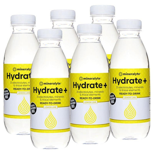 Mineralyte Hydrate+ Ready to Drink Lemon and Lime Flavoured 500ml - 6 Pack