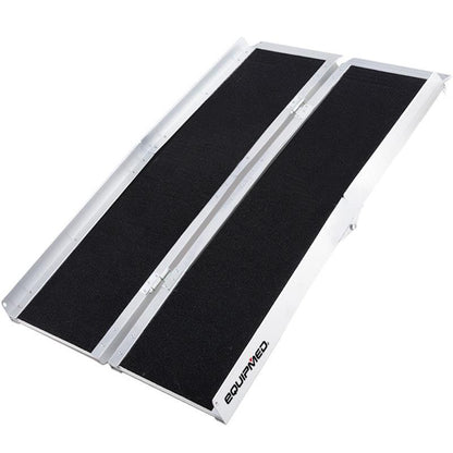 Equipmed 123cm Portable Folding Aluminium Access Ramp - Black
