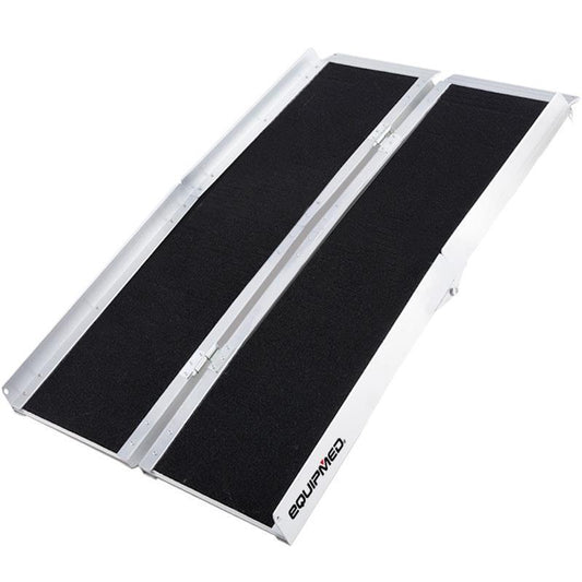 Equipmed 123cm Portable Folding Aluminium Access Ramp - Black