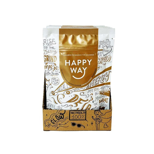 Happy Way Deja Brew Coffee Whey Protein Powder Travel Packs 6x60g - On-the-Go Muscle Strength Booster - Auzzistore