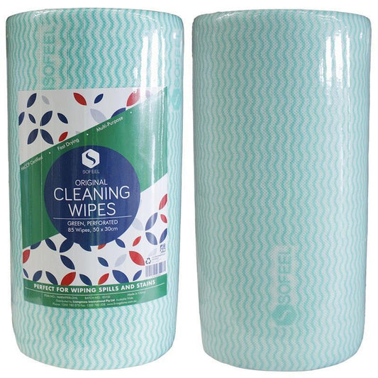 Sofeel Heavy Duty Microfibre Cleaning Wipes - Green (85 Pieces/Roll)-Auzzi Store