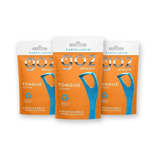 GO2 Dentagenie Tongue Cleaner Travel Pack - 4 x 3 Multipack - Auzzistore