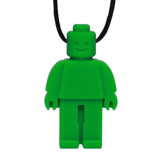 Sensory Safari Block Man Necklace - Dark Green