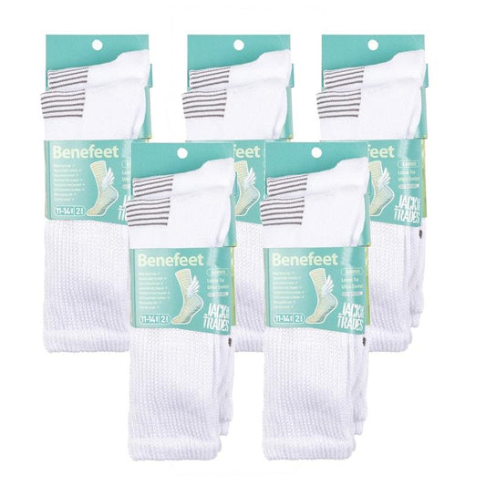 Benefeet Men's Bamboo Socks - White (10 Pairs, Size 11-14)-Auzzi Store