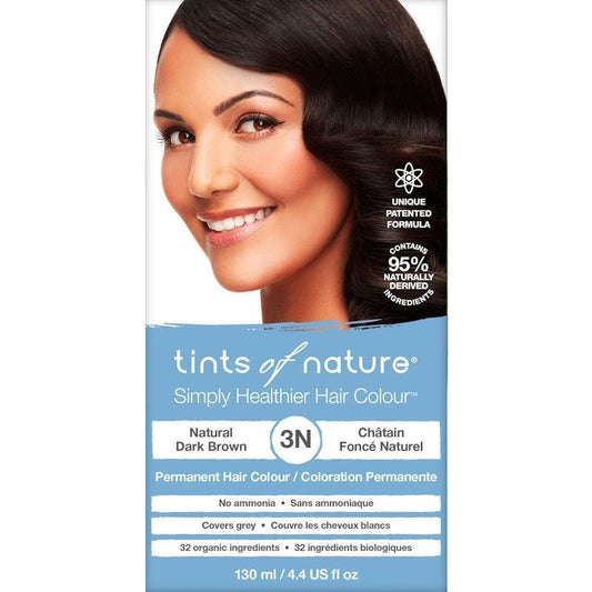 Tints of Nature 3N Natural Dark Brown Permanent Hair Dye 130ml - Organic Color for Healthy Hair - Auzzistore
