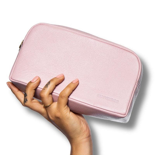 Happy Skin Co Leather Cosmetic Beauty Bag – Pink