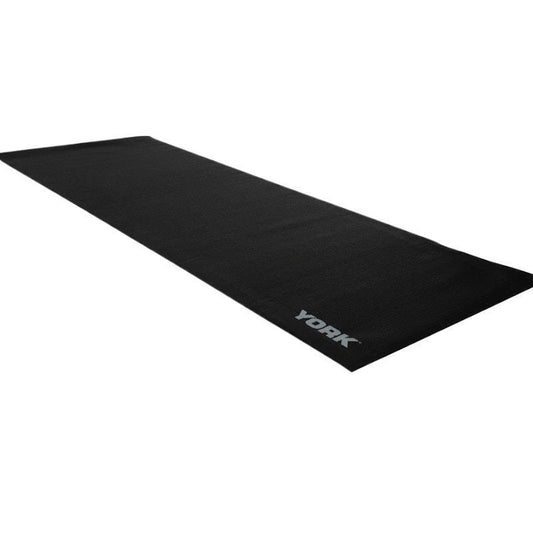 York PVC Yoga Mat with Carrying Strap (Black) - One Size