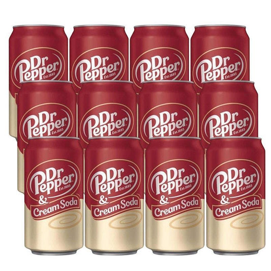 American Cans 355mL Dr Pepper Cream Soda - Unique Flavor 12Pack