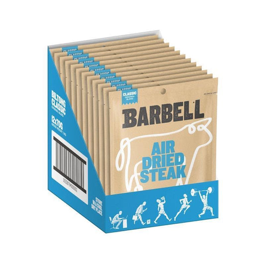 Barbell Foods Classic Biltong 70g - 12 Pack of Traditional Flavor