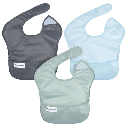 Tiny Twinkle Easy Bib 3 Pack - Sage/Charcoal/Ice Blue - Auzzistore