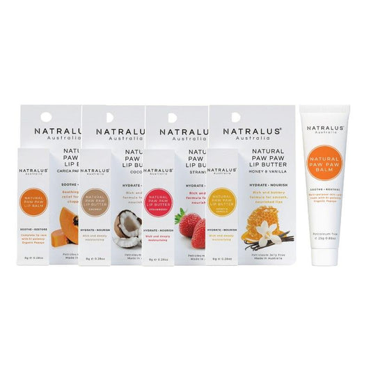 Natralus Natural Lip Balm & Butters Range Bundle - Ultimate Lip Care - Auzzistore