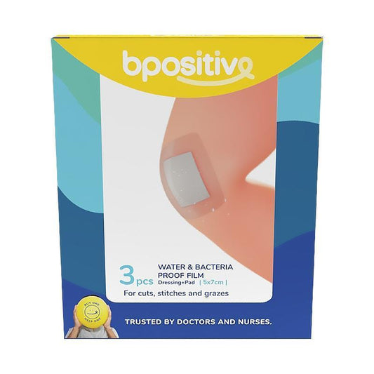 bpositive Waterproof & Bacteria-Proof Dressing Pad 5cm x 7cm - 2 Pack