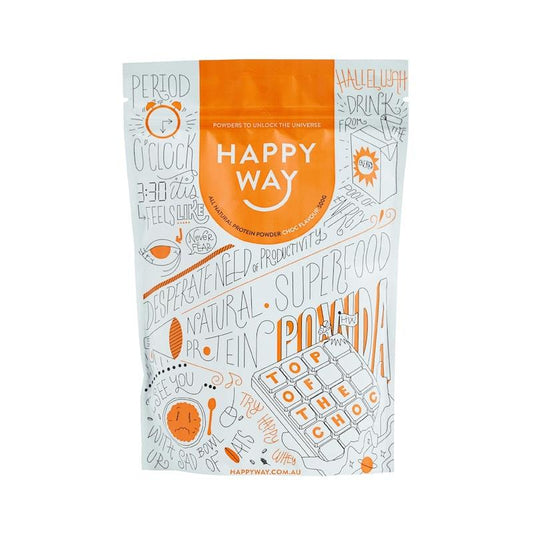 Happy Way Top Of The Choc Whey Protein Powder 500g - Indulgent Chocolate Flavor