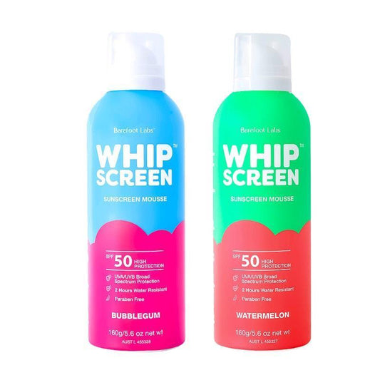 Barefoot Labs WhipScreen SPF50 Sunscreen Mousse Twin Pack 2x160g