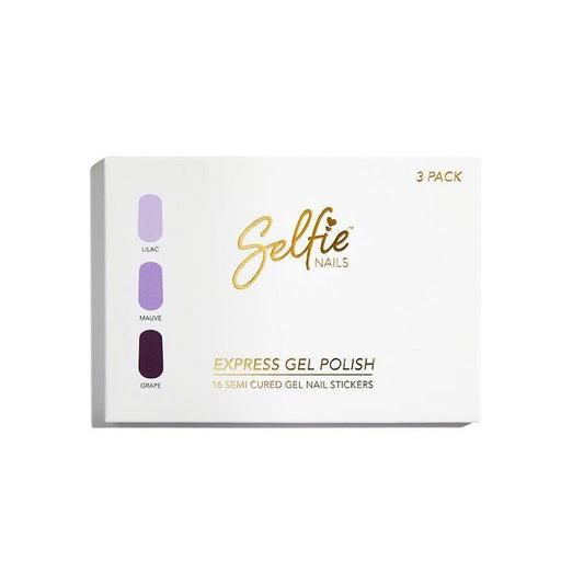Selfie Nails Express Gel Polish Mixed Pack - Lilac, Mauve & Grape-Auzzi Store