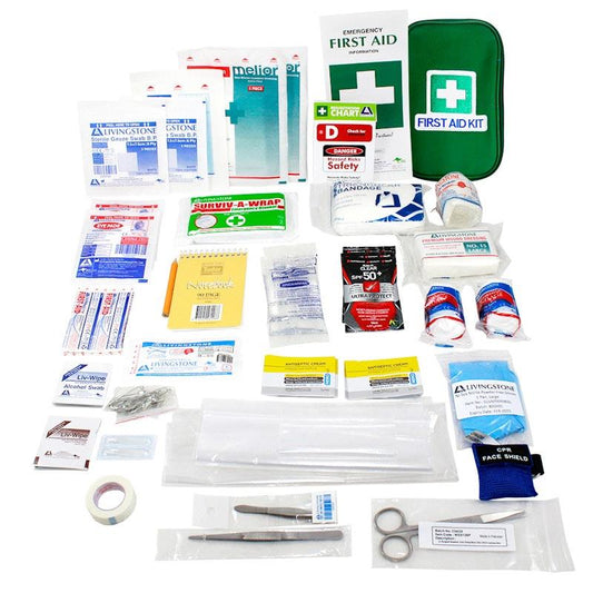 Livingstone Comprehensive Travel First Aid Kit - Portable Emergency Essentials in Green Pouch