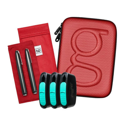 Glucology Travel Bundle Case - Plus, Red/2 Pen Pouch - Red/3 Sharps