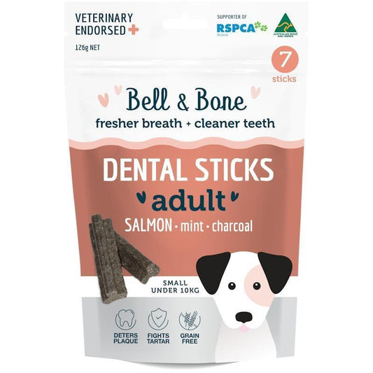 Bell & Bone Small Dental Sticks with Salmon, Mint & Charcoal