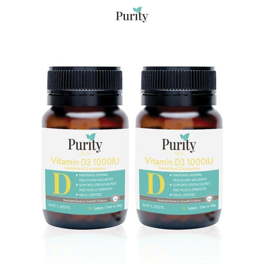 Purity Sun Vitamin D3 1000 IU - 90 Tablets Bundle
