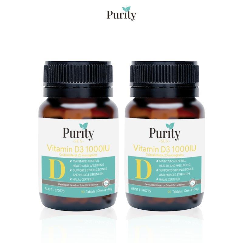 Purity Sun Vitamin D3 1000 IU - 90 Tablets Bundle