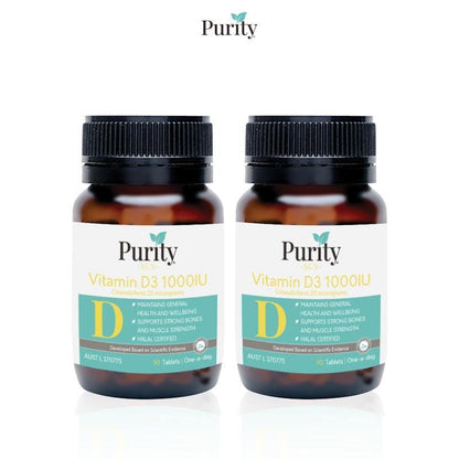 Purity Sun Vitamin D3 1000 IU - 90 Tablets Bundle