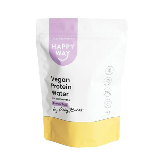 Happy Way Ashy Bines Passionfruit Vegan Protein Water Powder 420g - Plant-Powered Hydration