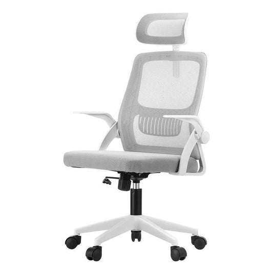 Oikiture Mesh Office Chair - Ergonomic Executive Gaming Seat - White
