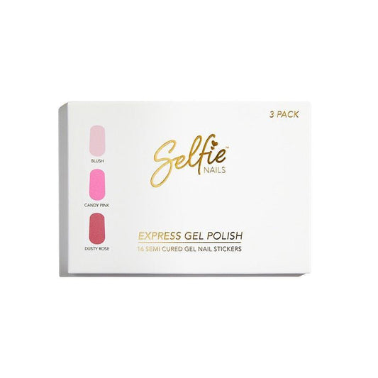 Selfie Nails Express Gel Polish Mixed Pack - Blush, Candy Pink & Dusty Rose-Auzzi Store