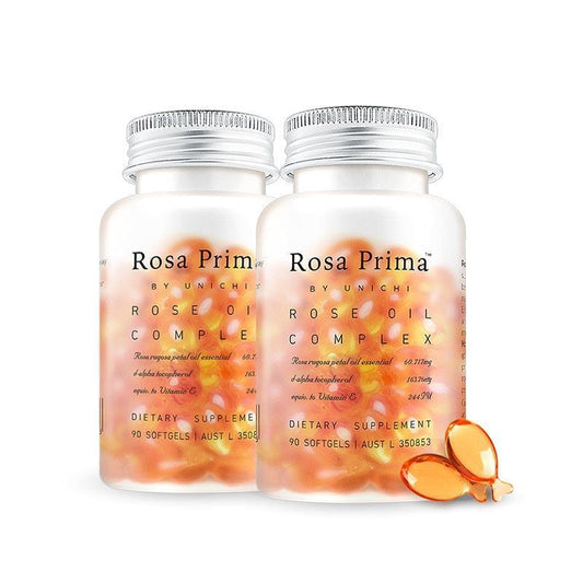 Unichi Rosa Prima Rose Oil Complex - 90 Softgels (2 Pack)