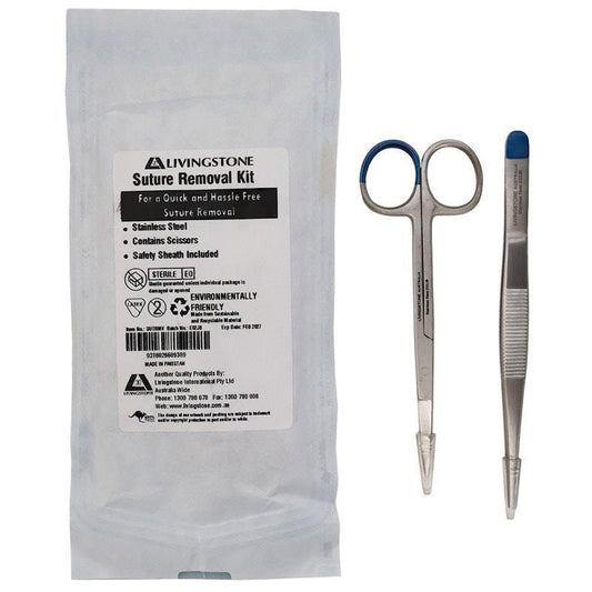 Livingstone Sterile Dressing Scissors & Tweezer Forceps Pack