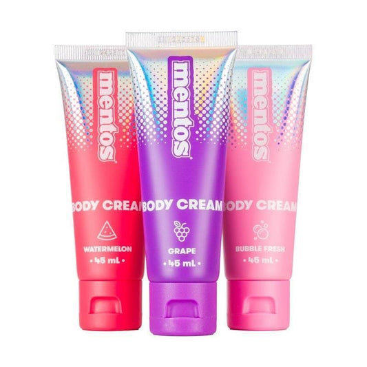 Mentos 3 Pack Body Cream - Watermelon, Grape & Bubble Fresh (45ml each)