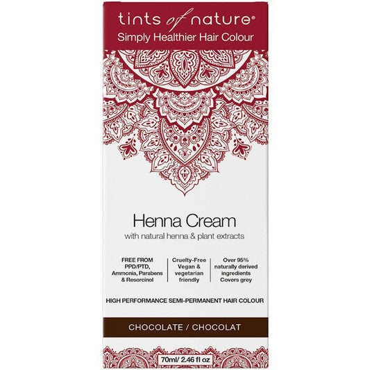Tints of Nature Henna Cream Chocolate 70ml - Luxurious Semi-Permanent Hair Dye