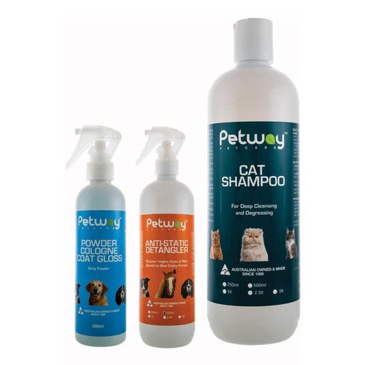 Petway Cat Shampoo and Detangle Grooming Pack Bundle - Essential Care for Cats