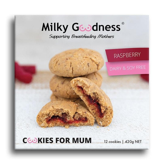 Milky Goodness Raspberry Lactation Cookies (Dairy & Soy Free) - 12 Pack - Auzzistore