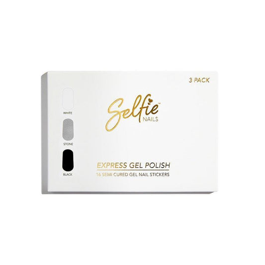 Selfie Nails Express Gel Polish Mixed Pack - White, Stone, Black-Auzzi Store