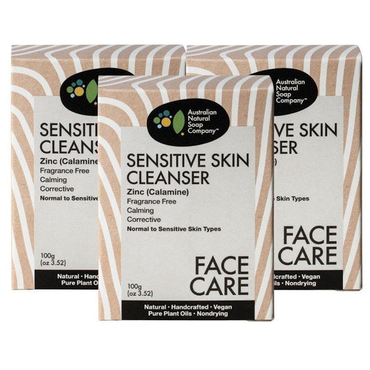Australian Natural Soap Company Sensitive Skin Cleanser 100g - 3 Pack