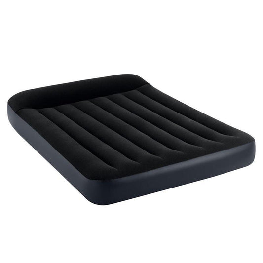 Intex Dura-Beam Classic Inflatable Airbed Mattress w/ Pillow Rest Black Full Double - Ideal for Extra Guests-Auzzi Store