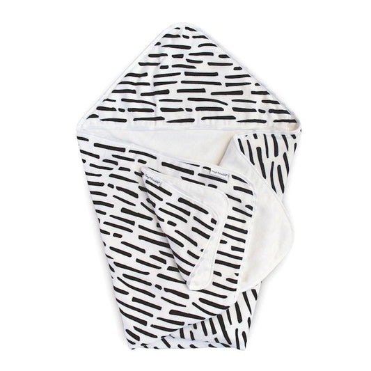 Tiny Twinkle Hooded Towel and Washcloth Set - Ink Strokes - Auzzistore