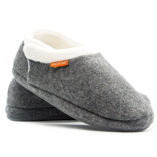 Archline Closed Back Slippers with Arch Support - Comfort Grey Marl, Size 41