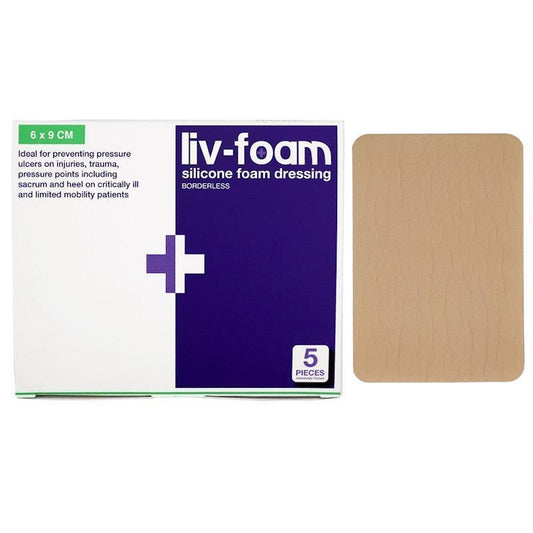 Livingstone Liv-Foam Silicone Foam Dressing - 6 x 9cm, 5 Pieces-Auzzi Store