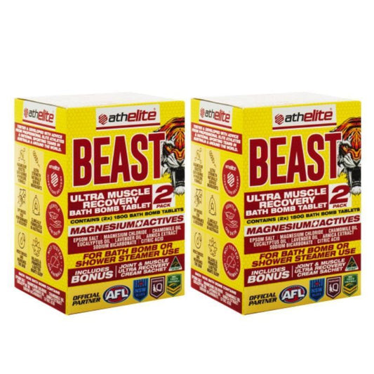 Athelite Beast Ultra Muscle Recovery Bath Bomb (2x150g Tablets) - 2 Pack - Auzzistore
