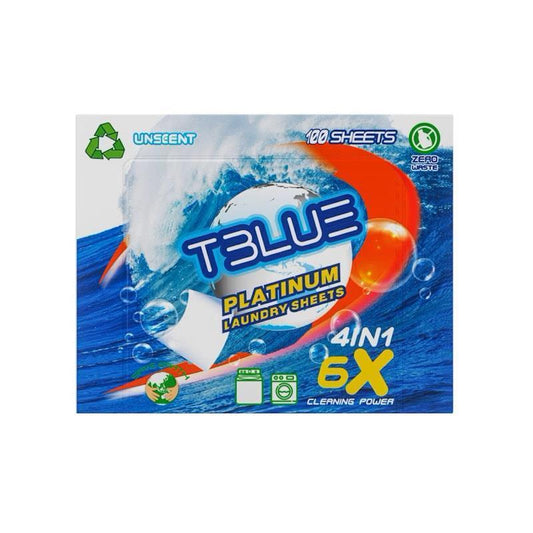 TBLUE Laundry Detergent Sheets - Unscent Pack of 100 Sheets