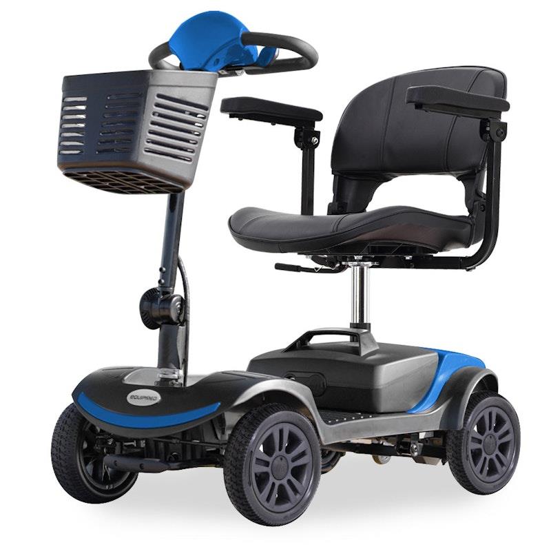 Equipmed SmartRider Folding Electric Mobility Scooter - Black & Blue