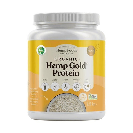 Hemp Foods Australia Organic Hemp Gold Protein - 1.5kg - Auzzistore