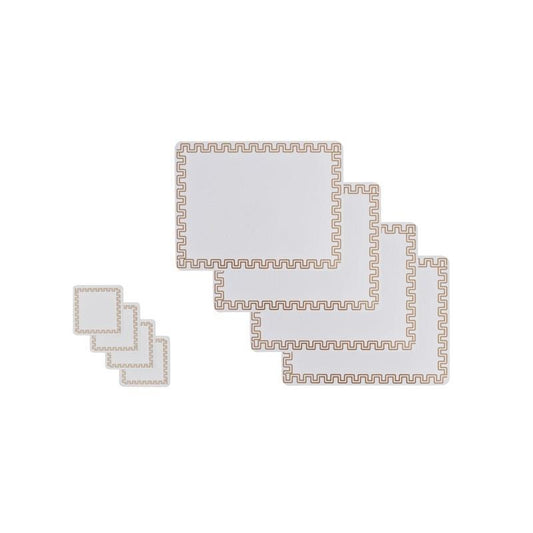 Clevinger 8-Piece MDF Placemats and Coasters with Gold Border